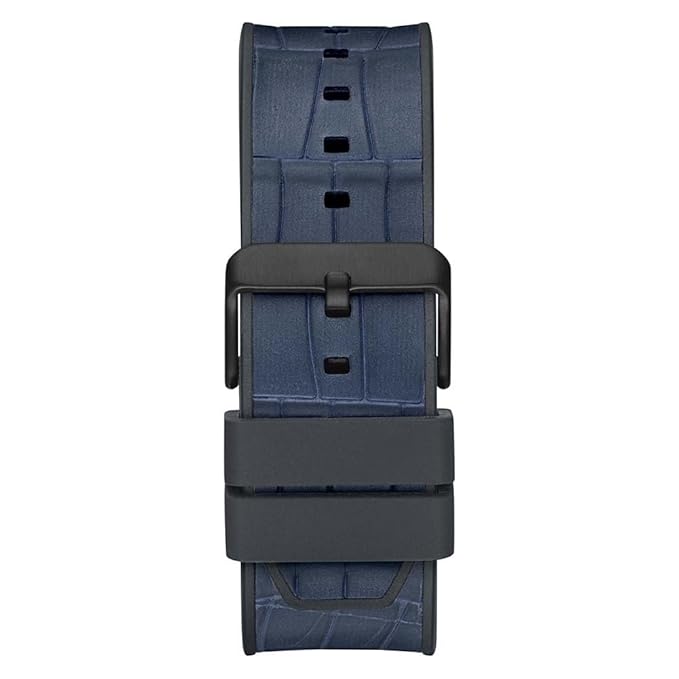 Guess GW0326G1 blue croc-textured leather band with stainless steel buckle
