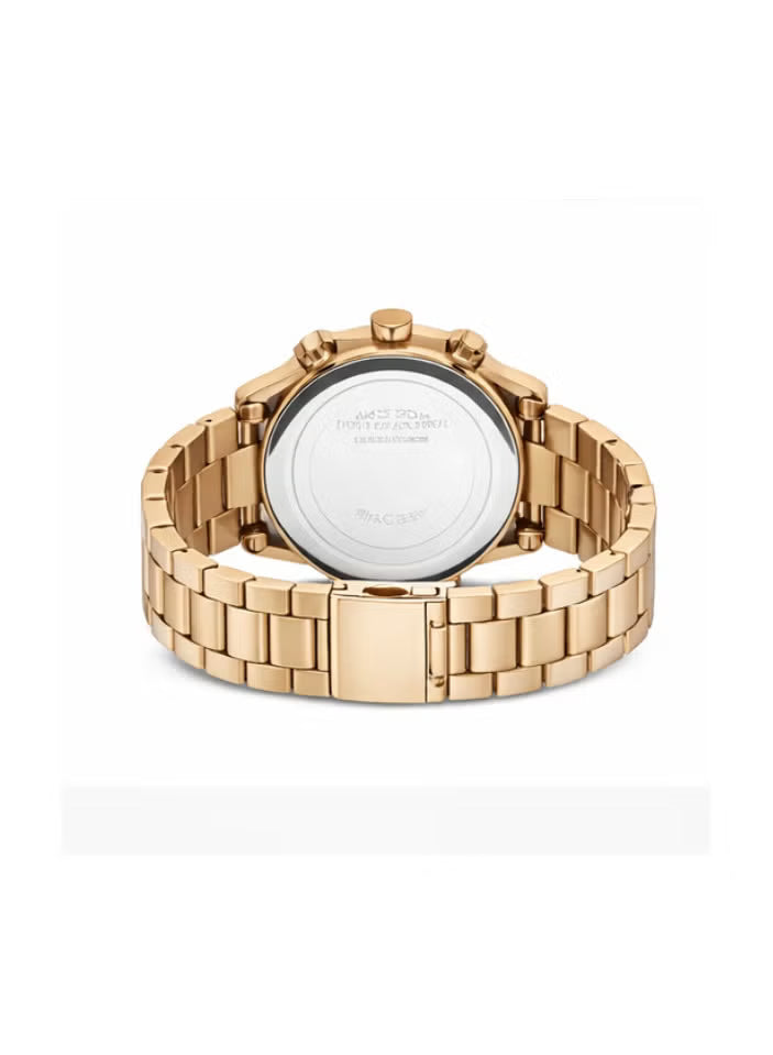 Back view of Guess GW0329G2 watch showing stainless steel case back and bracelet