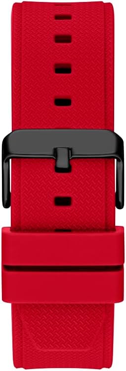 Guess GW0334G4 red rubber strap with black buckle and adjustment holes