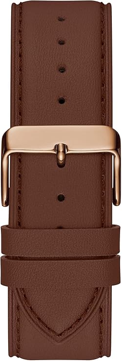 Guess GW0353G2 brown leather strap with rose gold buckle and stitching detail