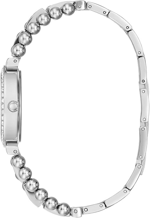 GUESS GW0401L1 bracelet strap laid flat showing polished pearls and rhinestone embellishments