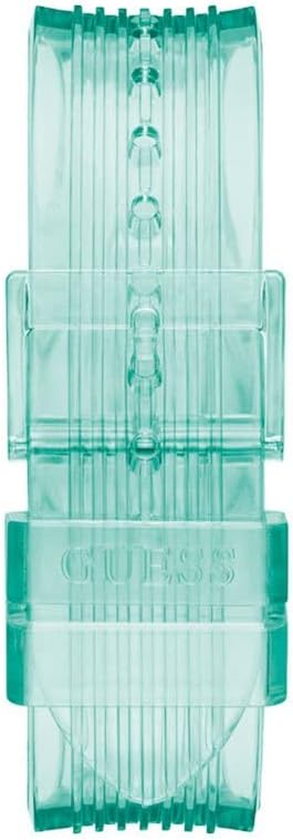 Guess GW0438L1 turquoise silicone strap with vertical ribbed texture and buckle