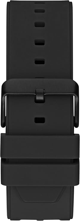 Black silicone belt strap with buckle closure for Guess multifunction watch