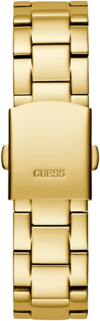 Gold stainless steel link bracelet with Guess engraved clasp detail