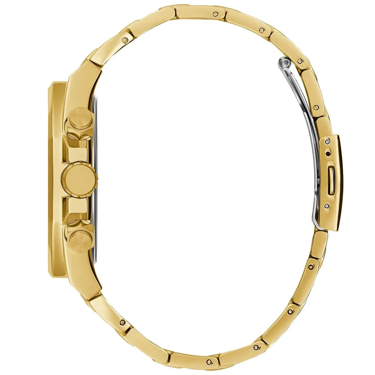 GUESS GW0489G2 watch side profile showing case thickness and bracelet detail