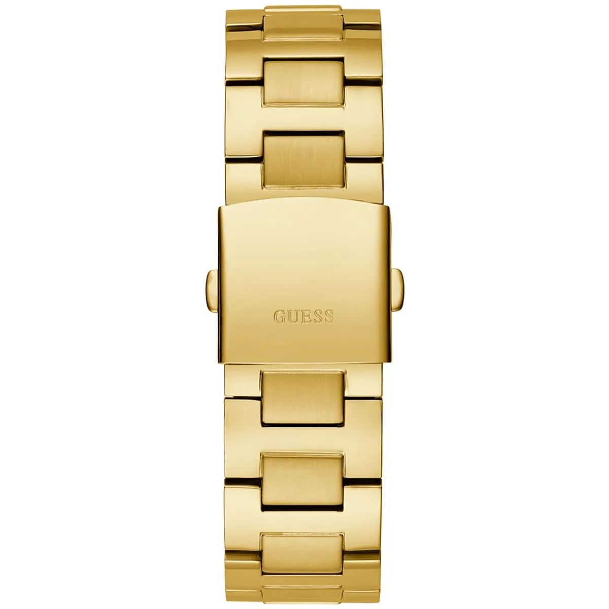 GUESS GW0489G2 gold-tone metal bracelet with fold-over clasp and GUESS engraving