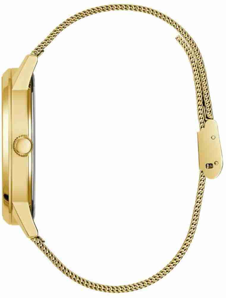 Side view of Guess GW0538G2 watch displaying case profile and mesh strap closure