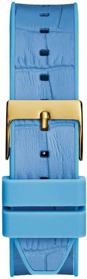 Guess GW0553L3 blue crocodile-embossed leather strap with gold buckle