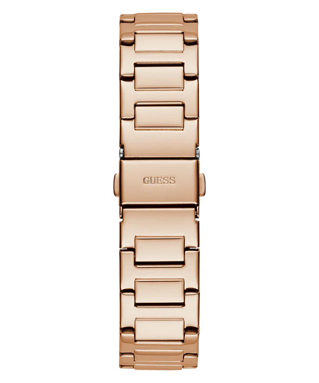 GUESS GW0558L3 rose gold metal bracelet with crystal accents and branded clasp