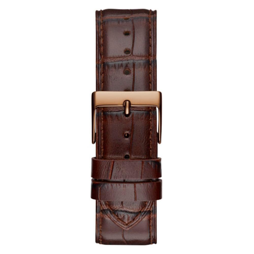 Guess GW0570G2 brown crocodile leather strap with rose gold buckle