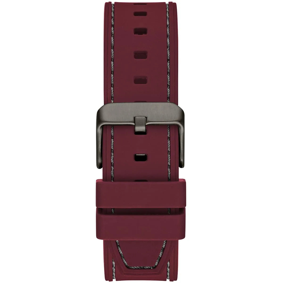 Red rubber strap of GUESS GW0571G4 with buckle and adjustment holes