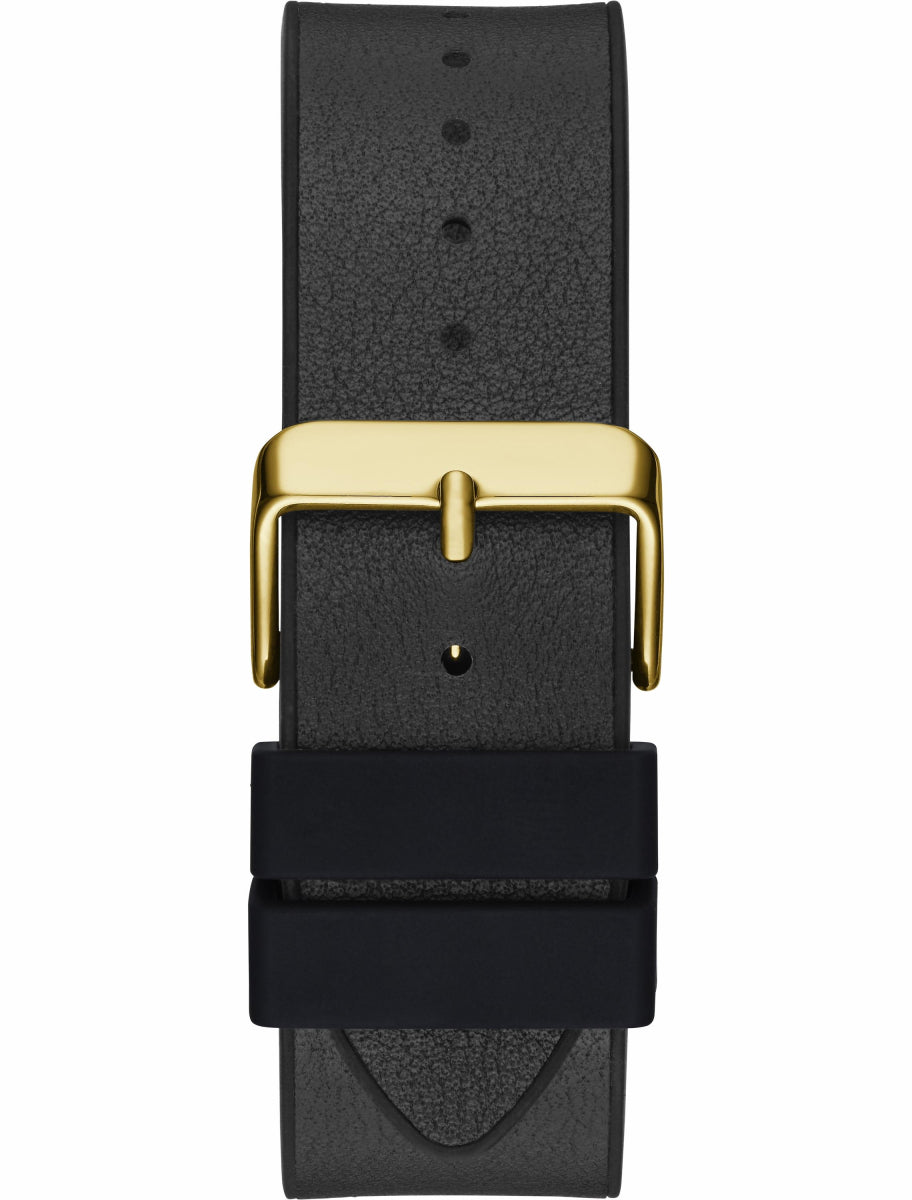 Guess GW0595G1 black rubber strap with gold tone buckle closure