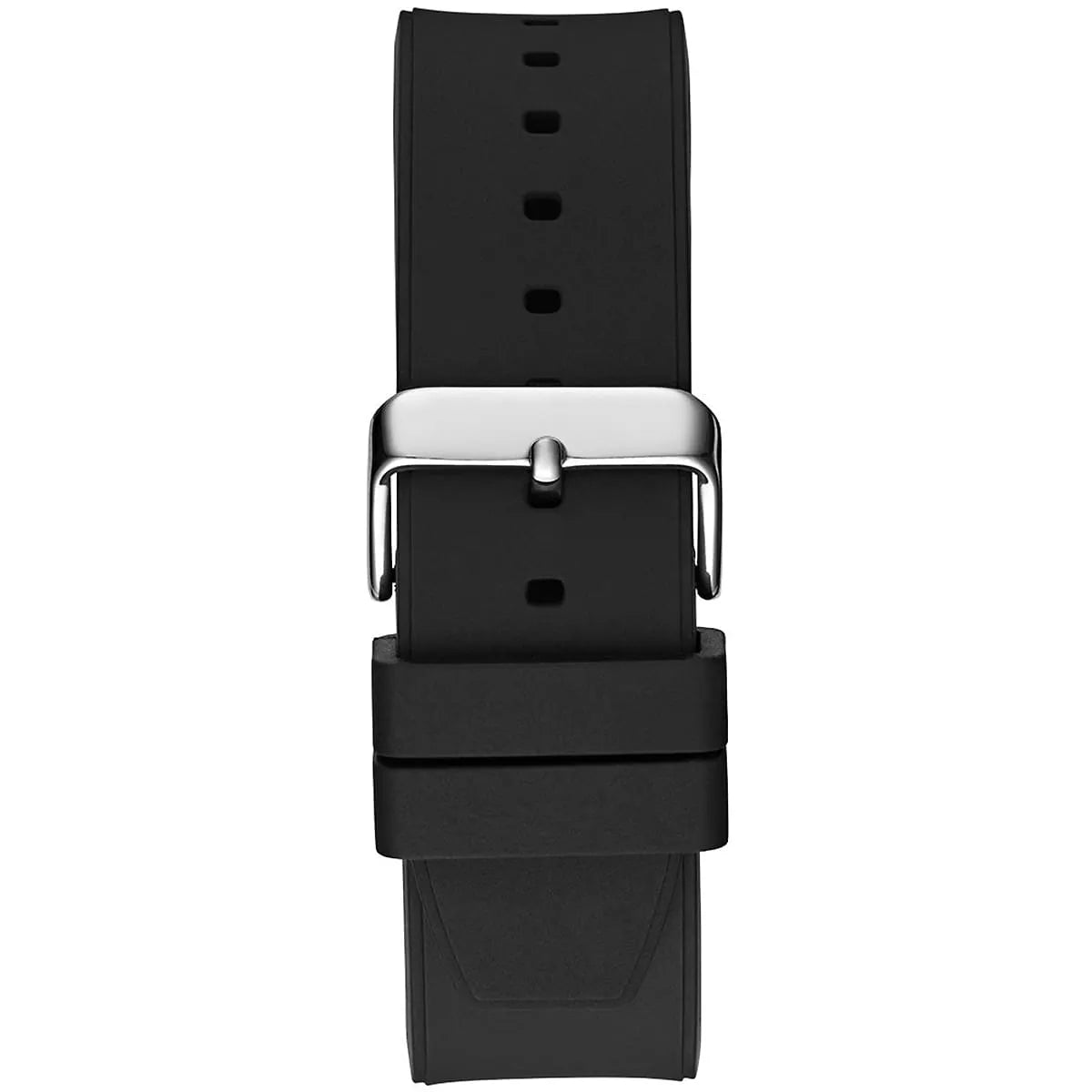 GUESS GW0641G1 black rubber strap with crystal details and silver buckle closure