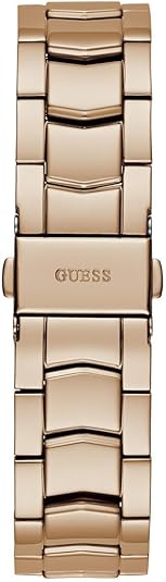Rose gold metal bracelet band with engraved Guess logo