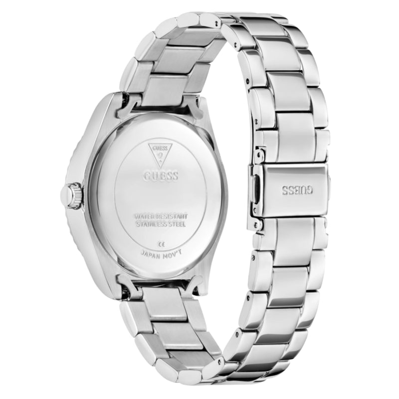 GUESS GW0735L1 caseback showing stainless steel construction