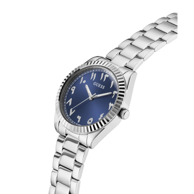 Side view of GUESS GW0735L1 with stainless steel bracelet detail