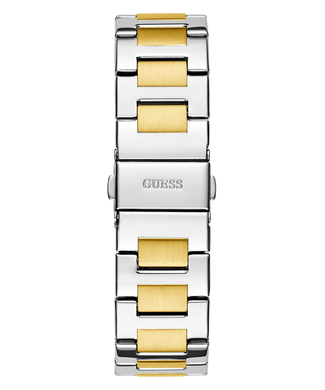 GUESS GW0769L4 2-tone stainless steel and gold bracelet with engraved clasp