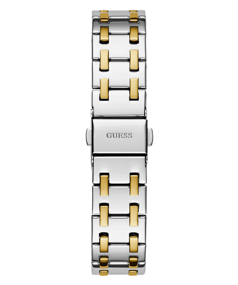 GUESS GW0770L4 two-tone metal bracelet with alternating gold and silver links and clasp