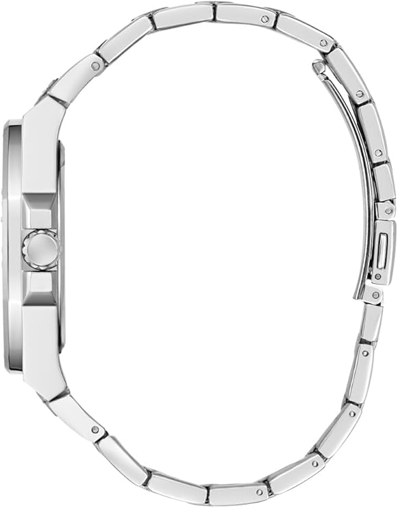 GUESS GW0777L1 watch side profile showing crystal set bezel and bracelet