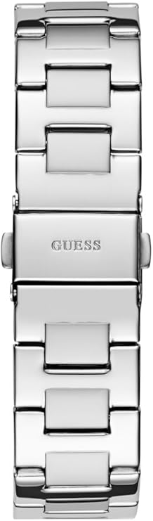 GUESS GW0777L1 silver tone link bracelet with fold-over clasp