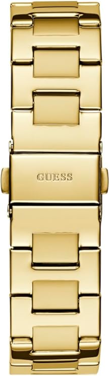 Guess gold stainless steel link bracelet with engraved logo and adjustable links