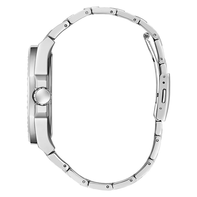 Guess GW0785G3 watch side profile showing stainless steel bracelet and case thickness