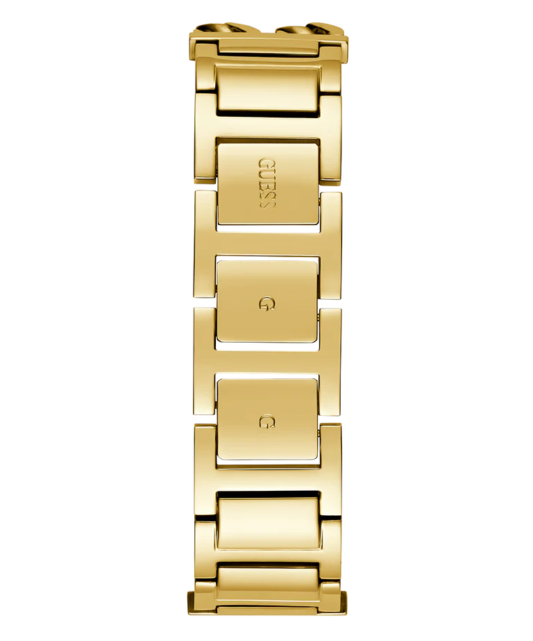 GUESS GW0807L2 case back showing gold tone bracelet attachment points
