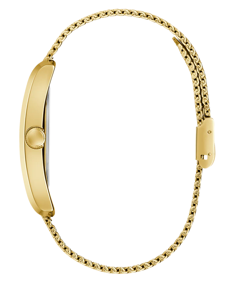 GUESS GW0898G1 gold mesh bracelet strap detail
