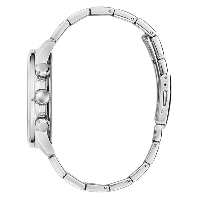GUESS GW0900G1 side view showing chronograph pushers and bracelet construction