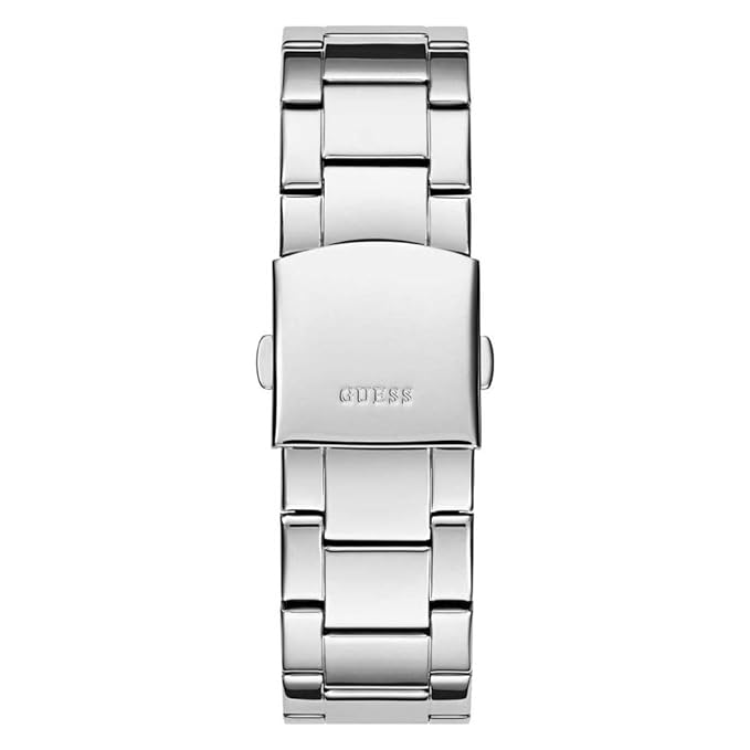 GUESS GW0900G1 stainless steel bracelet with fold-over clasp and engraved caseback
