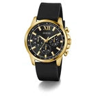 Guess gold-tone and black multifunction chronograph watch front view