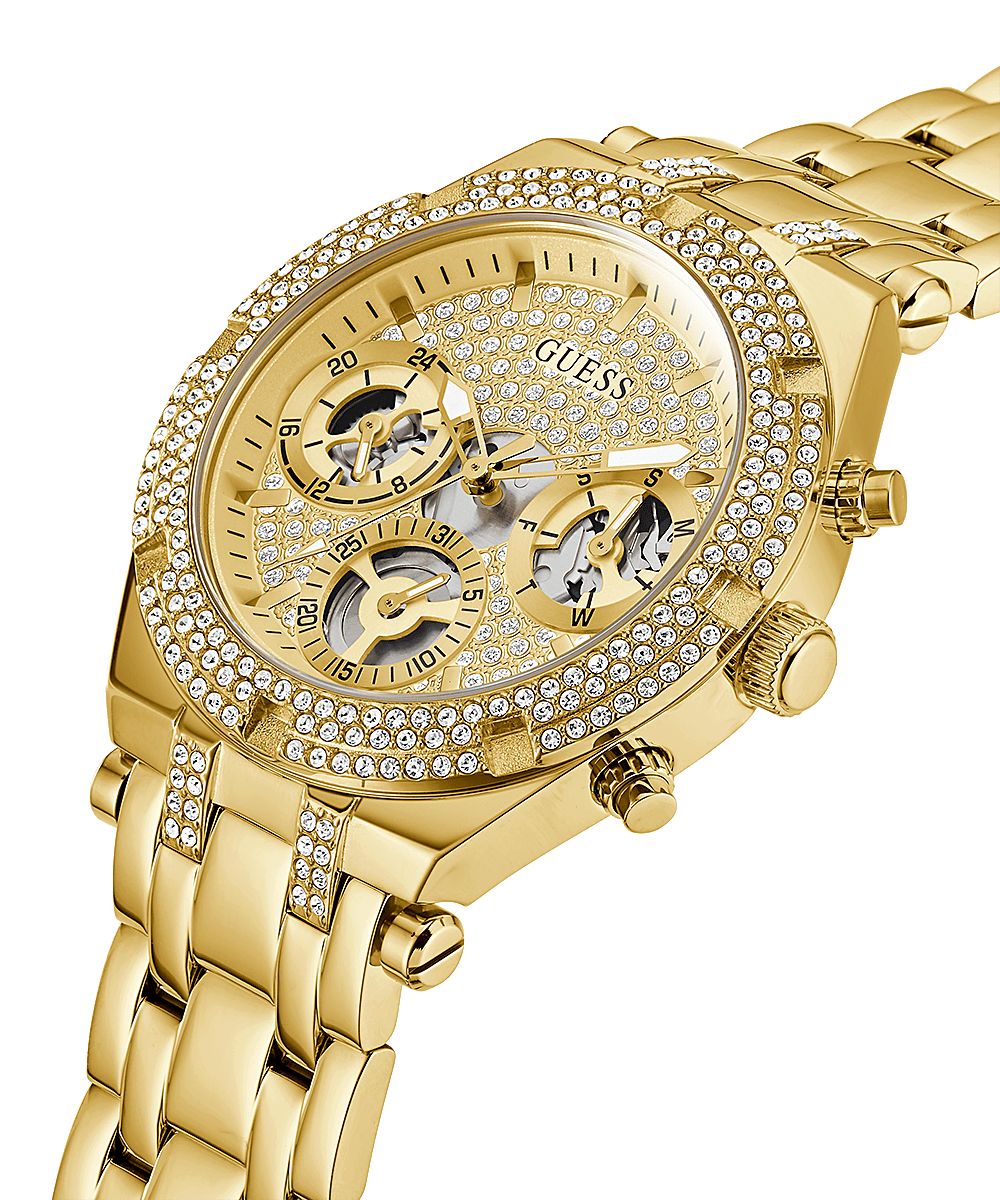 Guess Heiress chronograph watch with multi-function subdials and crystal-embellished dial