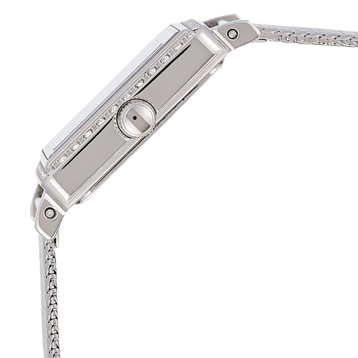 Guess Highline watch side view showing crystal bezel detail and crown