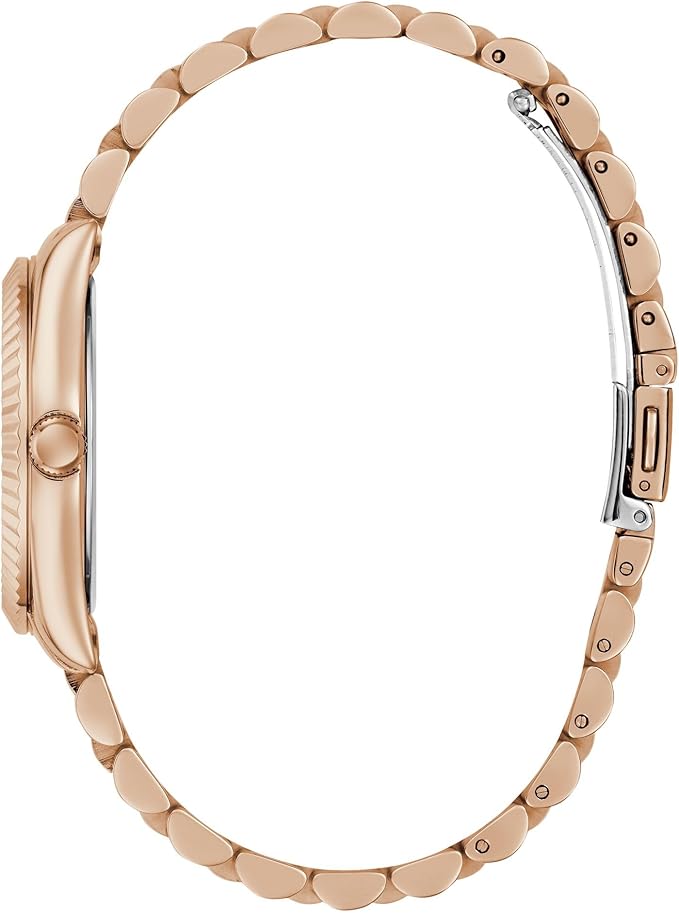 GUESS Jada watch side profile showing rose gold case and link bracelet
