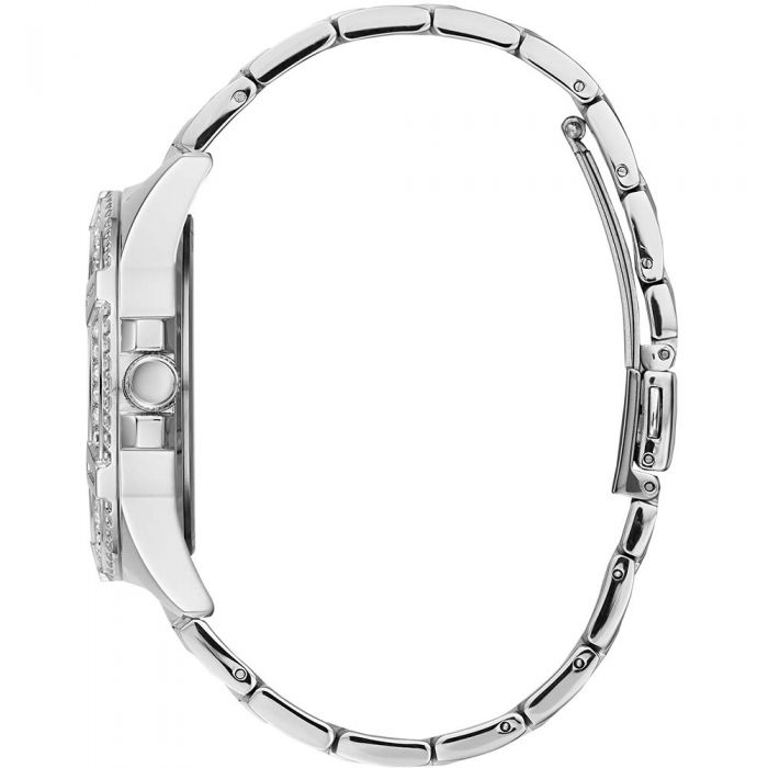 Side view of Guess Lady Frontier watch showing case profile and bracelet links