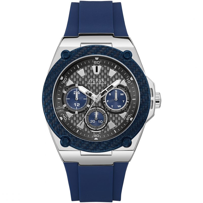 Guess Legacy Blue Dial Blue Silicone Men’s Watch W1049G1 - Watch