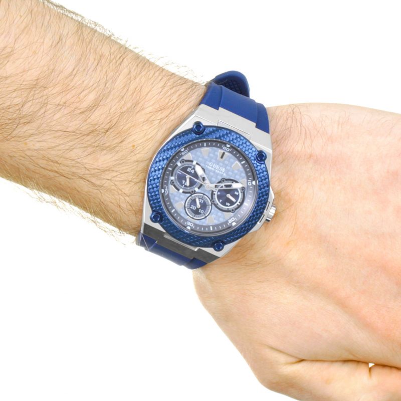 Guess Legacy Blue Dial Blue Silicone Men’s Watch W1049G1 - Watch