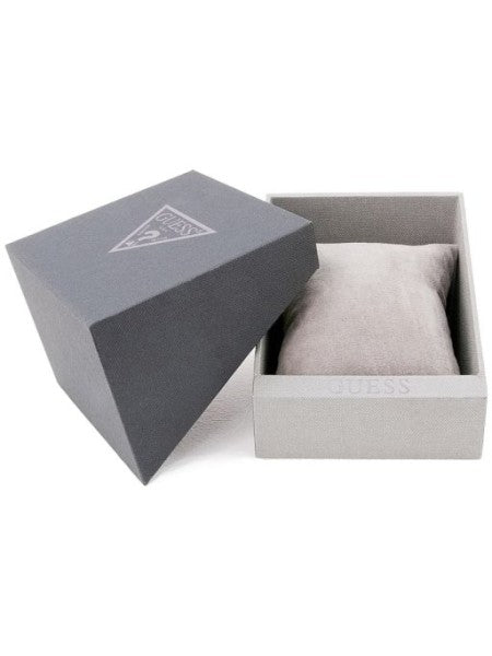 Guess Legacy watch packaging with gray box and branded presentation