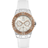 Guess Limelight Crystal White Dial White Silicone Ladies Watch W1053L2 - Watch