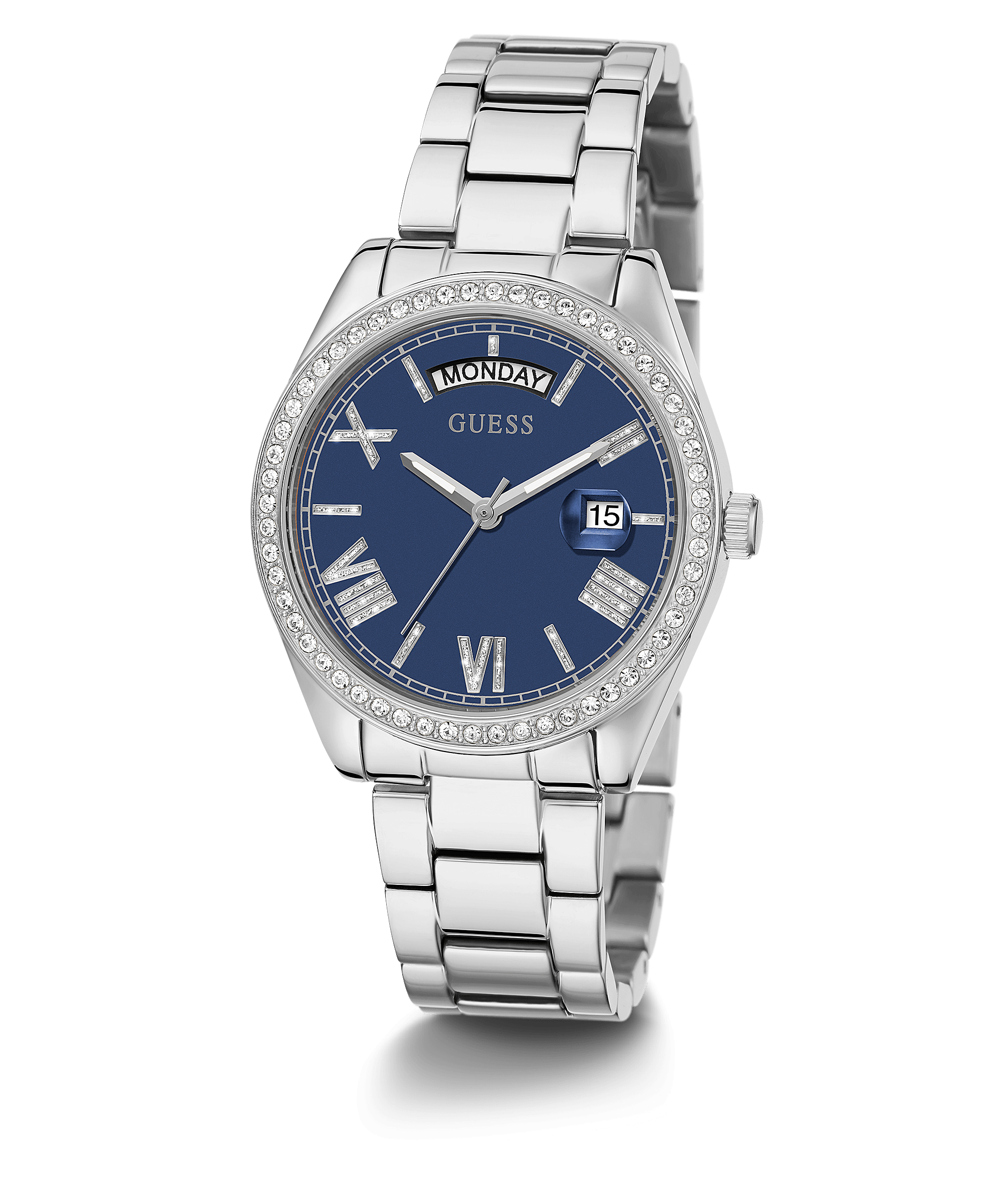 Guess Luna Silver Case Blue Dial Women’s Watch GW0307L1 - Watch