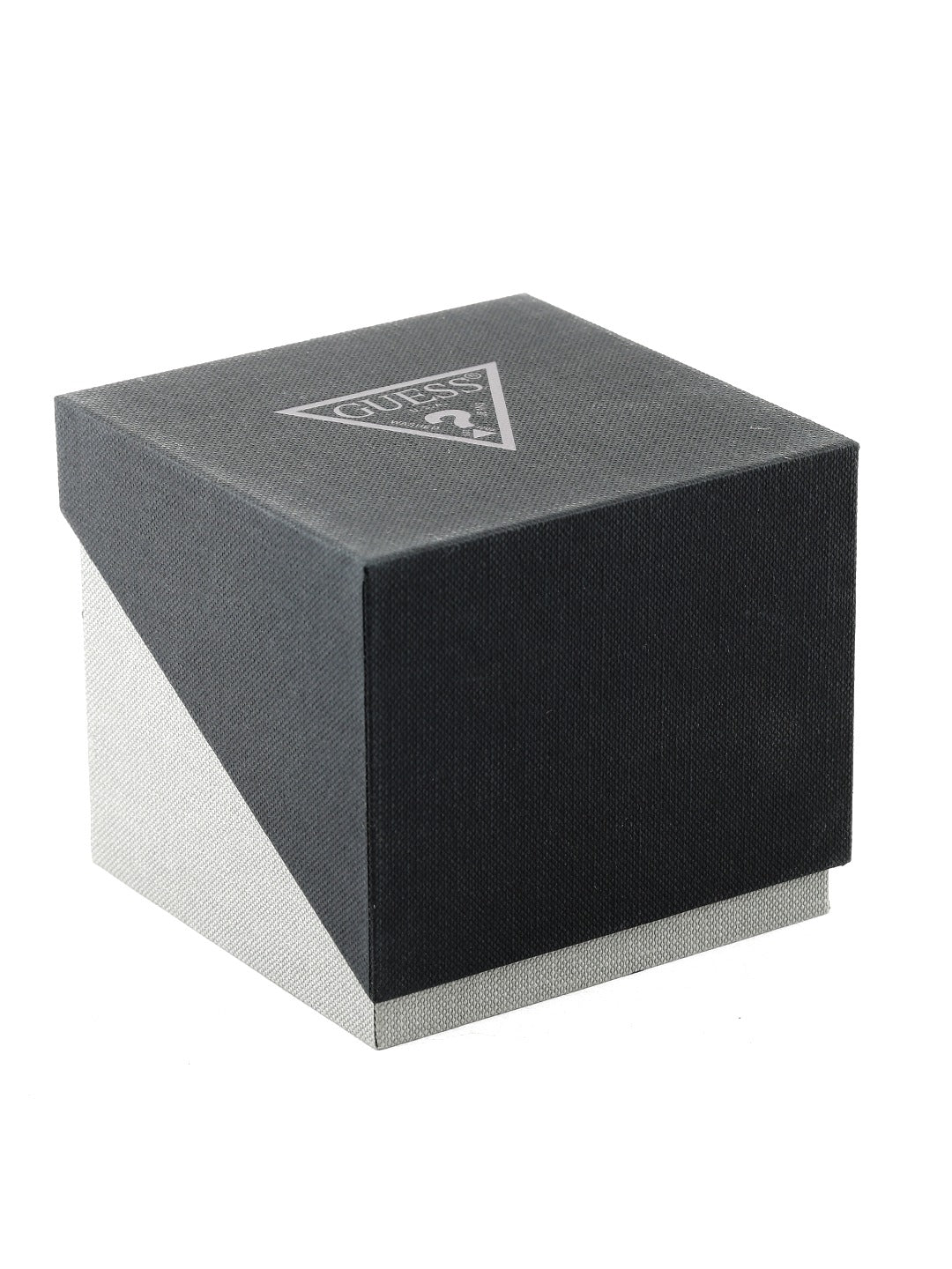 Guess Maverick watch box packaging with Guess triangle logo