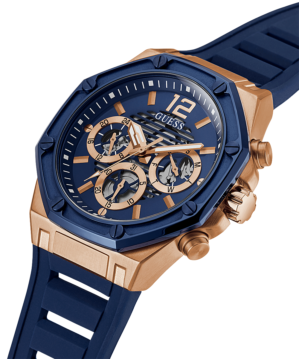 Guess Multi-function Blue Silicone Strap Men’s Watch GW0263G2 - Watch