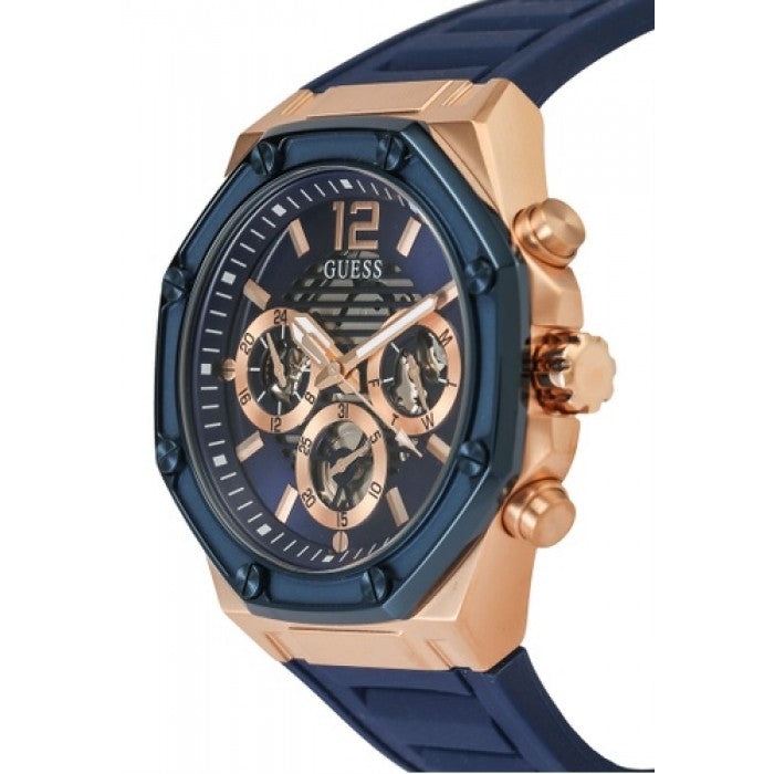Guess Multi-function Blue Silicone Strap Men’s Watch GW0263G2 - Watch