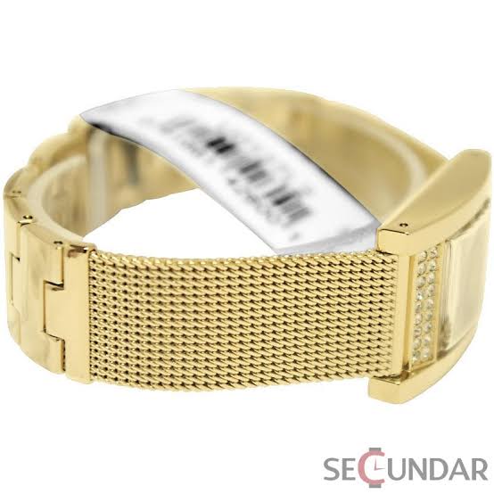 Gold-tone mesh bracelet with fold-over clasp for Guess Nouveau ladies watch