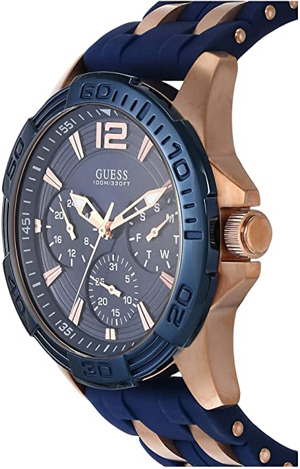 Guess Oasis Blue Dial Blue Rubber Men’s Watch W0366G4 - Watch