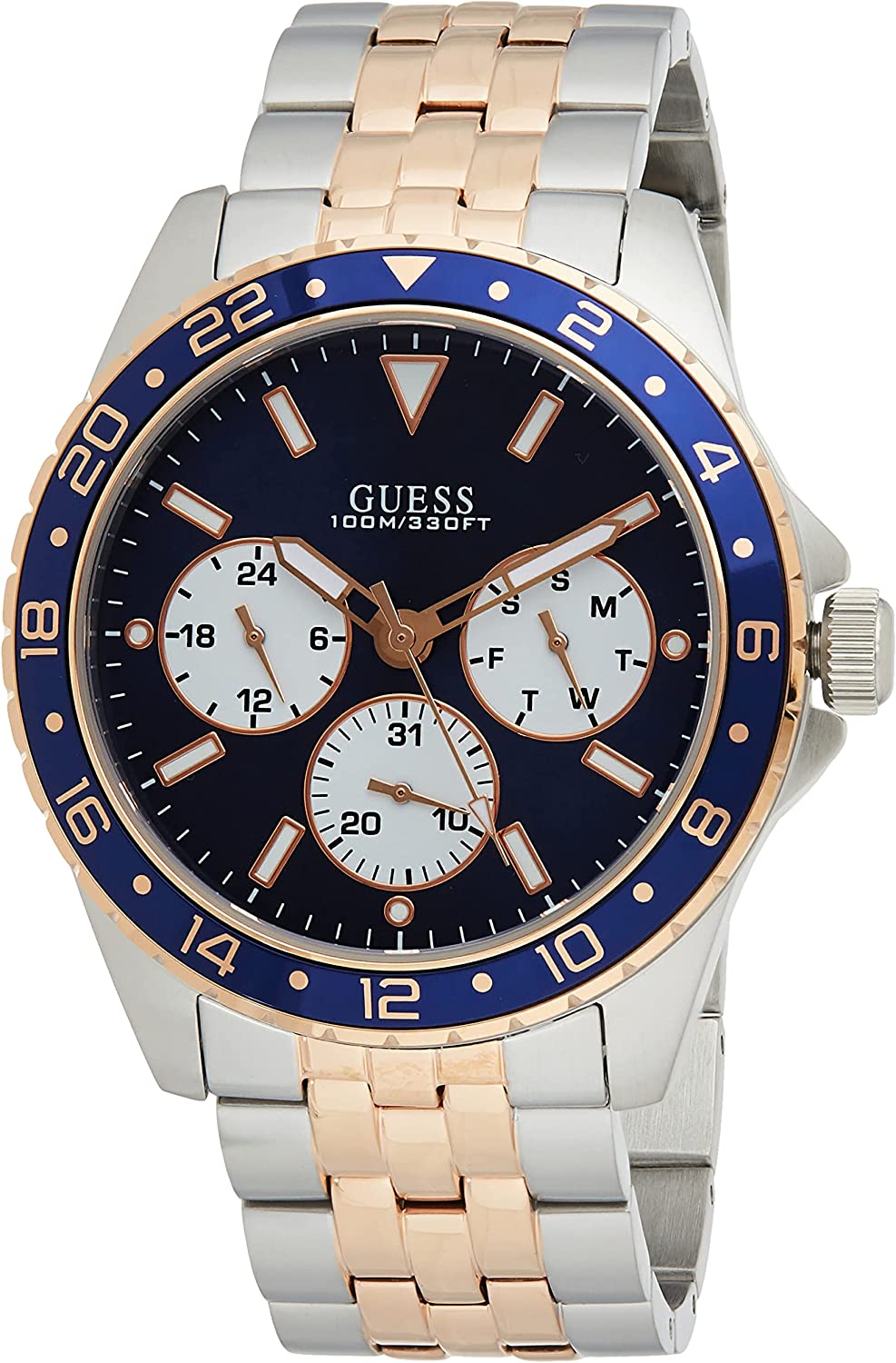 Guess Odyssey Blue Dial Two-Tone Men’s Watch W1107G3 - Watch