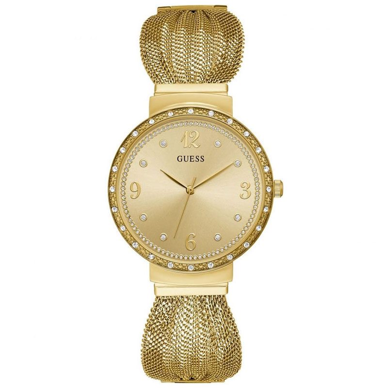 Guess Originals W1083L2 gold-tone women's watch with mesh strap and crystal bezel