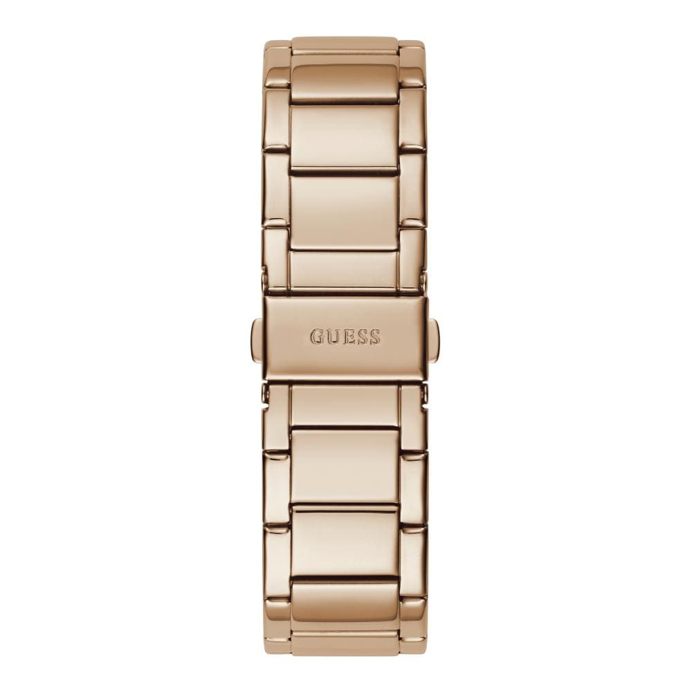 Rose gold metal bracelet strap with Guess logo for women's watch GW0104L3
