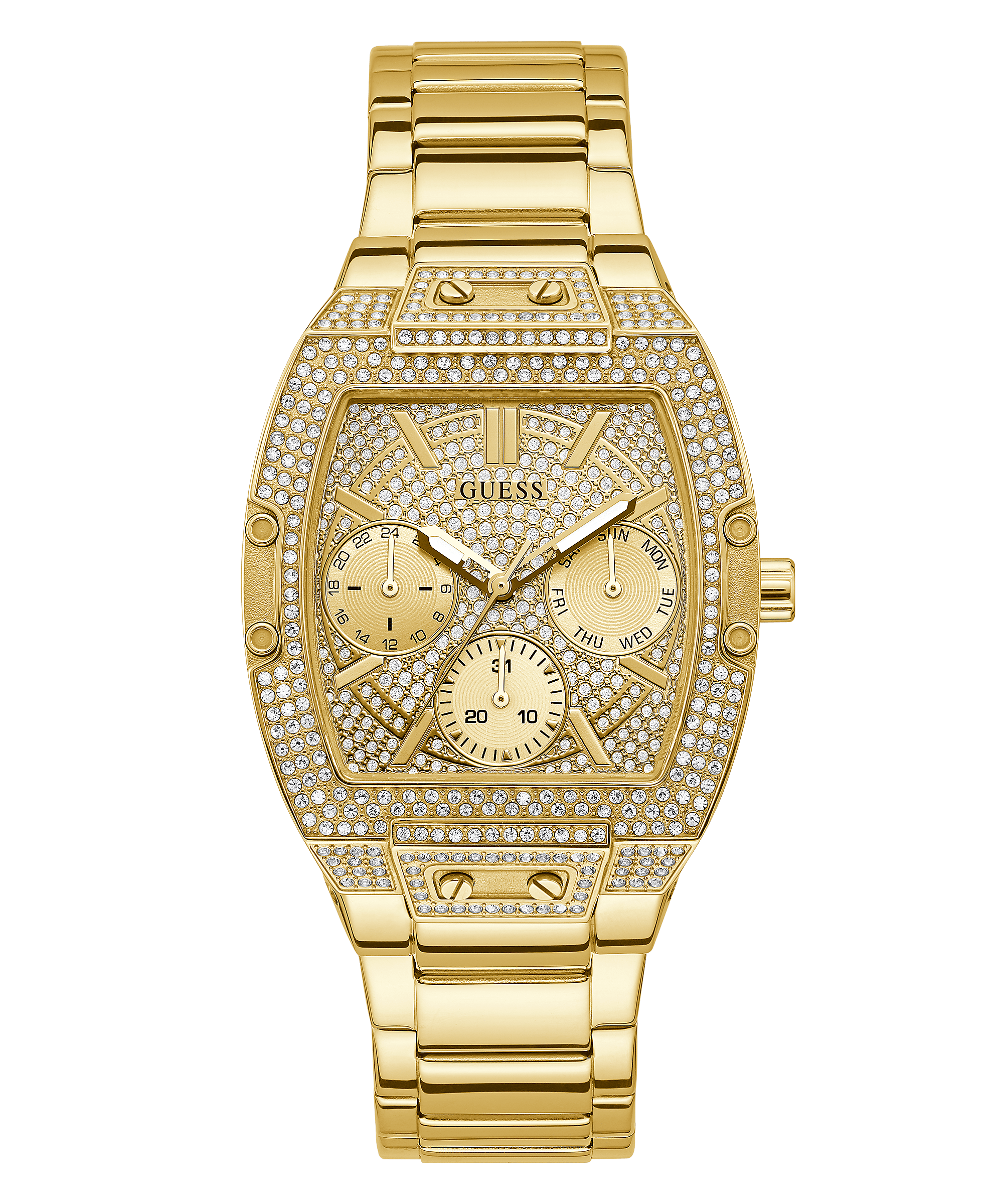 Guess Pave Gold Dial Women’s Watch GW0104L2 - Watch
