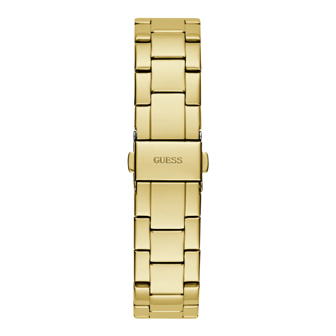 Guess Phoebe stainless steel gold bracelet and clasp detail